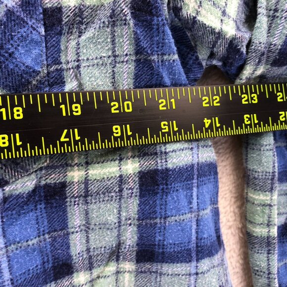 McGregor Bagpiper Mens Shirt Large Flannel Long Sleeve Plaid Classic Blue Y2K - Picture 6 of 12